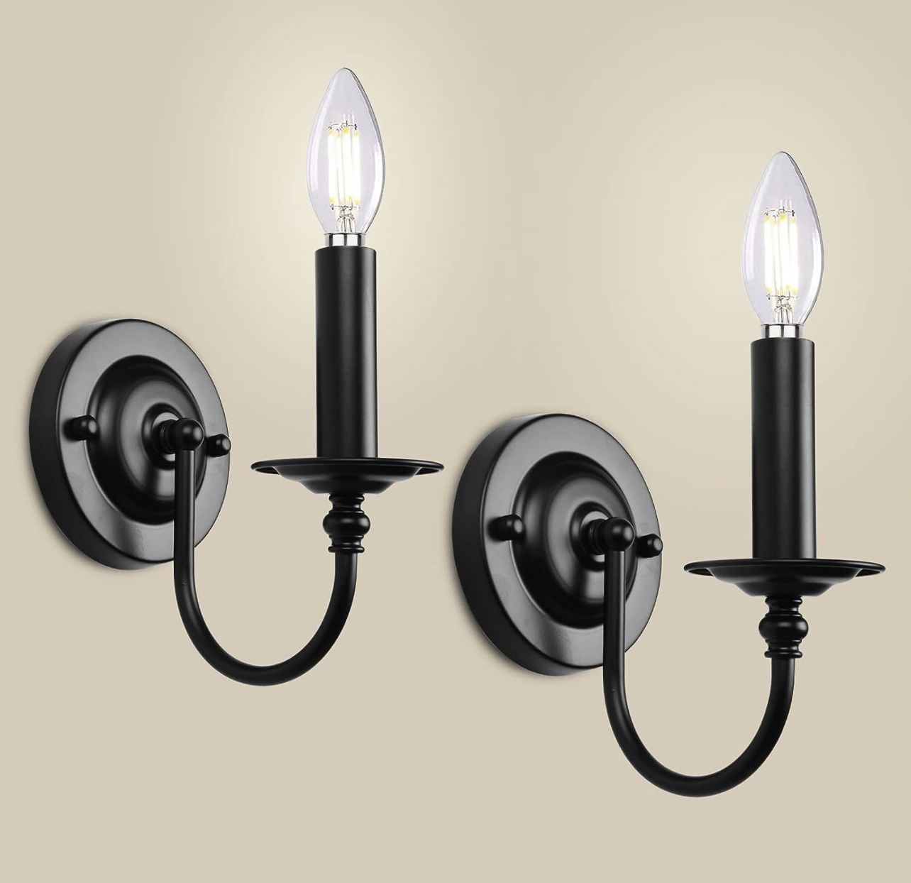Sconces Wall Lighting Rustic Wall Sconces Set of 2 Black Farmhouse Wall Sconce Modern Bathroom Wall Light Fixtures