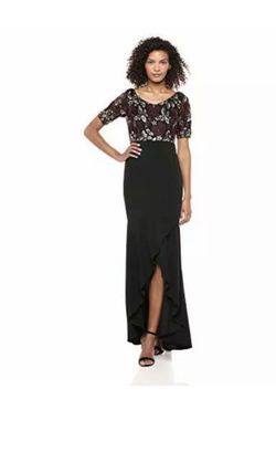 Formal Dress Size 8 Hi Lo Adrianna Papell Gown Plum Purple Sequins Prom Special Occasion Mother of the Bride