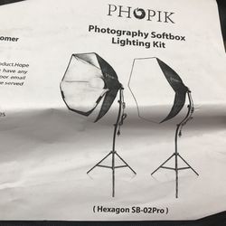 PHOPIK Softbox Photography Lighting Kit Photo Studio Equipment 30 x 30 inches 