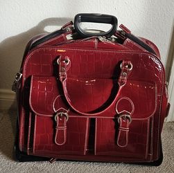 Siamod San Martino Maroon Women's Detachable Wheeled Laptop Briefcase