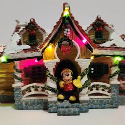 Disney Toontown Christmas Village Mickey Mouse House Light Up Vintage In Box. Retired. 