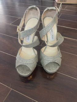 jimmy choo platform heels Gold Glitter