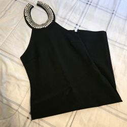 Women's Black Fitted Dress- M