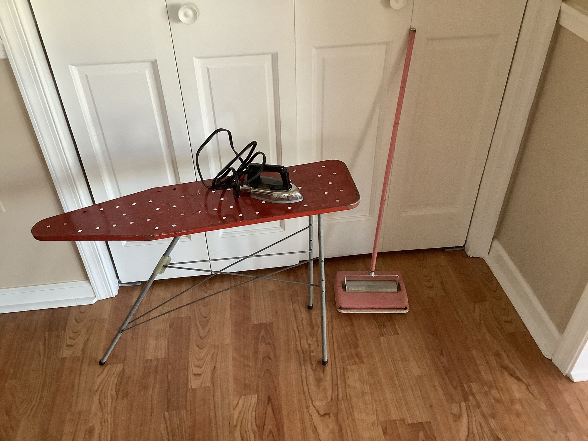 Child’s Antique Ironing Board And Iron