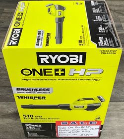 Ryobi One Plus HP 18V Brushless Whisper Series 130 MPH Blower W/ 6.0AH Battery & Charger New