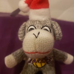 NBA LAKERS  Sock Monkey Ornament 5" Mini Plush. w