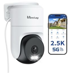 Outdoor Security Camera, 2.5K 4MP WiFi Home CCTV Camera, 360° View & Motion Tracking, Color Night Vision, 2-Way Audio, AI Detection Alarm, IP66, Cloud