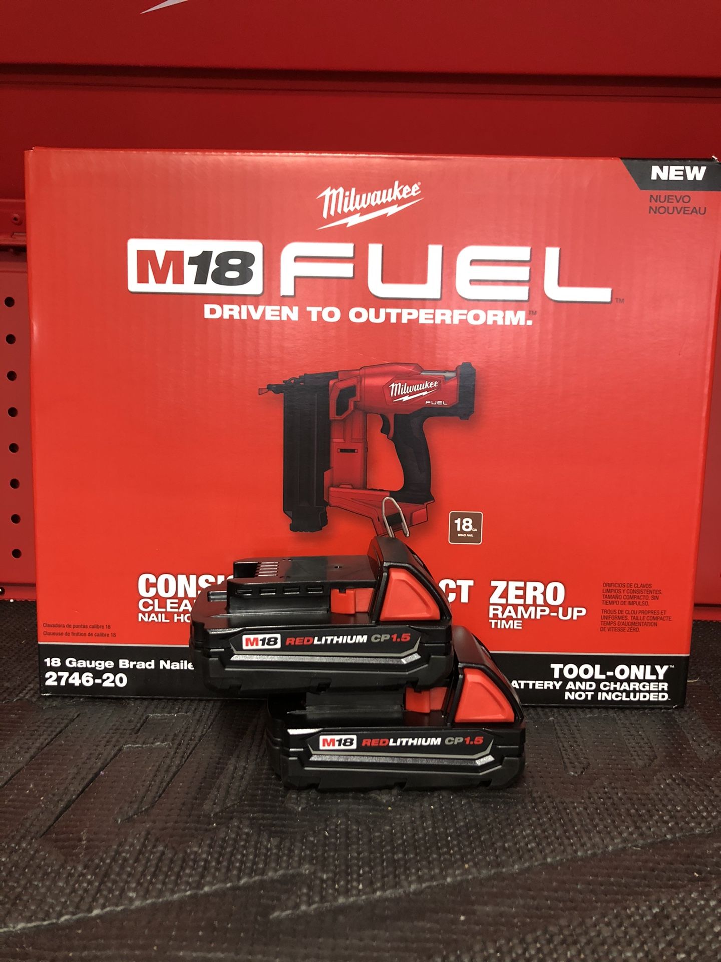 Milwaukee Brad Nailer 2nd gen 18 gauge with two batteries