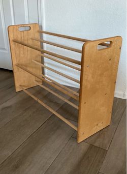 Wooden Shoe Rack with Carry Handles