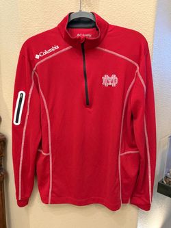 Columbia Golf Men Red 1/4 Zipped Mater Dei School Long Sleeve Top Size Medium