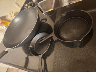 3 Cast Iron and a Wok