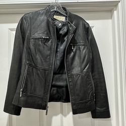 Black Michael Kors Women’s Leather Jacket Size Small
