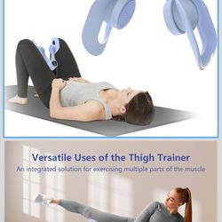 Thigh Trainer, 360°Adjustable Pelvic Floor Muscle Trainer with LED Display, Inner Thigh Exerciser with 20LB Resistance Band for Women, Home Fitness Eq