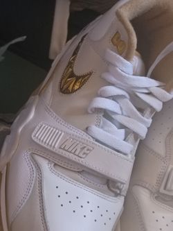 Nike airs white and gold trimming