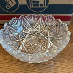 Antique American Brilliant Cut Glass Bowl — Large & Heavy!