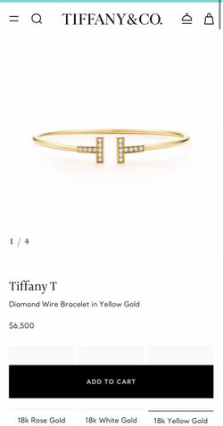 Tiffany T bracelet Diamond Wire Bracelet in Yellow Gold