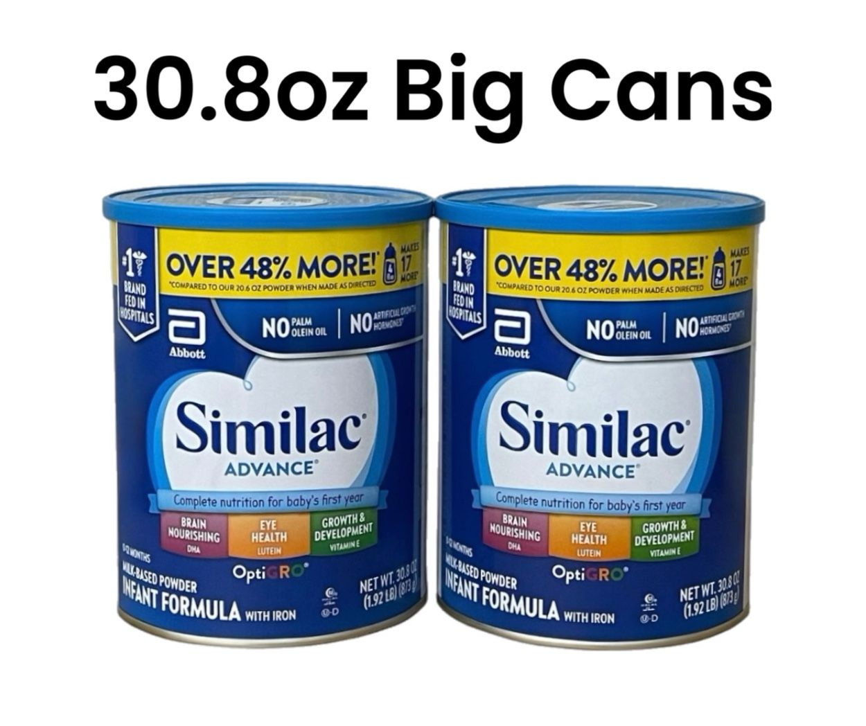 (2) Similac Advance 30.8oz Powder