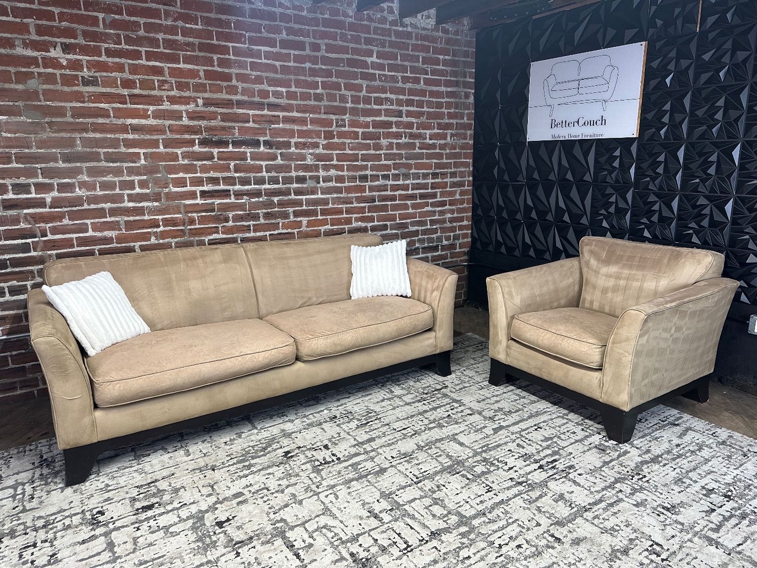 Delivery Available Pottery barn brown sofa/couch + chair