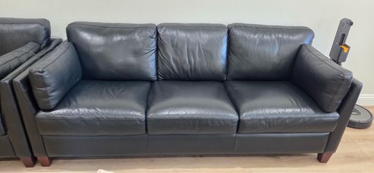 Black Leather Sofa/love chair(real leather)