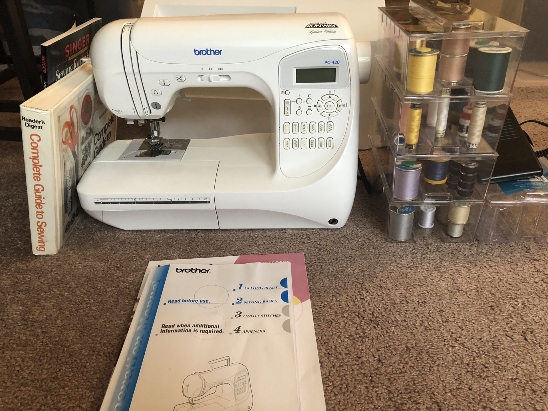 Sewing Machine with accessories (Brother PC420PRW)
