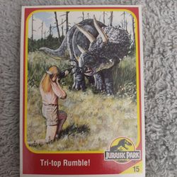 Jurassic Park Trading Card From Kenner #15 Tri-Top Rumble