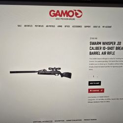 Brand New, SWARM WHISPER .22 CALIBER 10-SHOT BREAK BARREL AIR RIFLE RETAILS $169.99