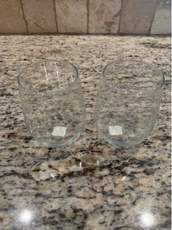 Crate & Barrel Stemless Wine Glasses - 2x - Brand New