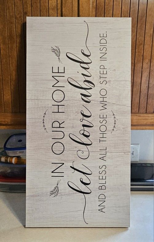 In Our Home Let Love Abide - Canvas