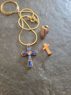 Blue Cross Necklace Lot