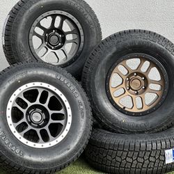 NEW 17” Wheels 6 lug Chevy Tahoe Rims GMC Sierra Yukon 33” Tires A/T Toyota Ford F-150
