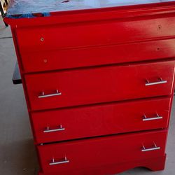 Red Wooden Dresser 