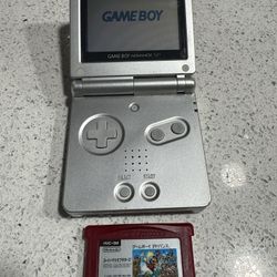 Nintendo Game Boy Advance SP (Silver) + Super Mario Bros – Works Great!