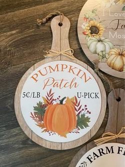 Set of 4 Fall Wooden Wall Decor Signs – Pumpkin Patch / Farmhouse Autumn Decor 🍂