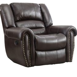 Leather Cover Living Room Lounge Chair, Brown