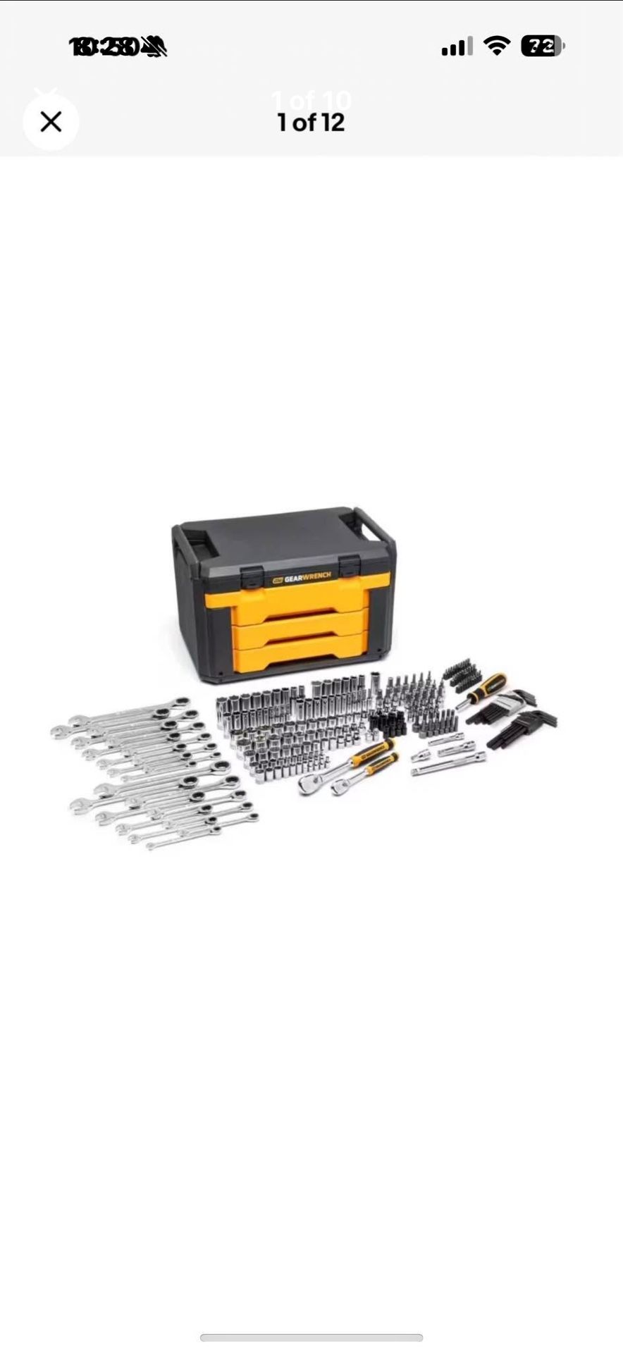 1/4 in. and 3/8 in. Drive Standard and Deep SAE/Metric Mechanics Tool Set in 3-Drawer Storage Box (2