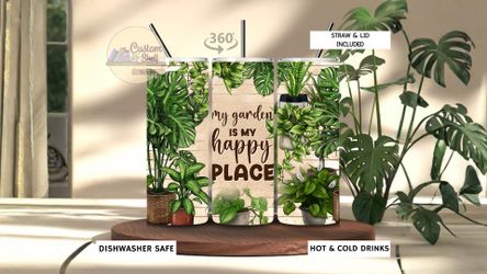 Garden Is My Happy Place 20 Oz Stainless Steel Tumbler (READ DESCRIPTION)