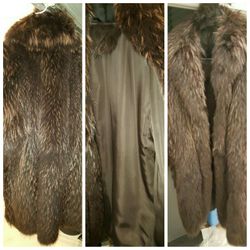 MOVING! Classy Woman Raccoon Mink brown coat