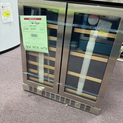 30’ Wide Cabinet High Wine Enthusiast SommSeries 2 Door Dual Zone Wine and Beverage Center