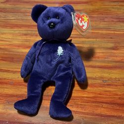 Rare Princess Beanie Baby Original TY 1997 Fareham Hants PE Pellets, Mint, New, Princess Diana Tribute, Purple bear