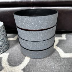 4- Round Capri Succulent Planter Pots - 8” X 3” 
