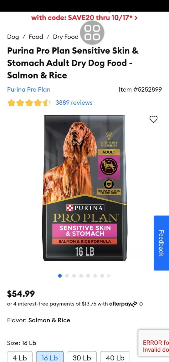 Purina Pro Plan Sensitive Skin & Stomach