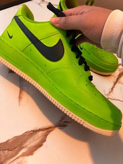 Lime green and black Nike air forces
