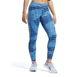 Core 10 by Reebok Women's Lux 2.0 Mid-Rise All Over Print Leggings, Vector Navy, size L/S
