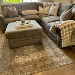 Living Spaces, Sectional Sofa, Gray, Down Filled $300 OBO