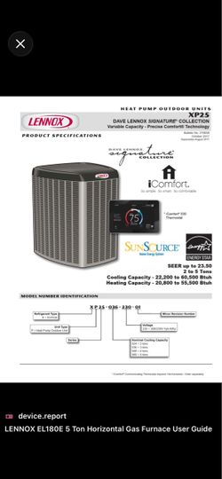 Dave Lennox Signature Collection 5-Ton Variable Stage A/C Unit with 7” Ultra smart Thermostat