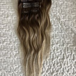 18” Human Hair Clip On Extension