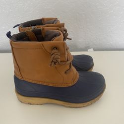 Sperry Duck Boot - Kids Brown/ Navy Blue Size US 10