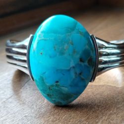 Barse Turquoise And Sterling Silver Bracelet 7 "