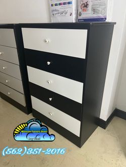 Black and white five drawer dresser new chest compressed cajonera Comoda