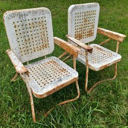 Vintage Metal Lawn Chairs 